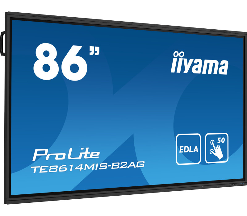OUTLET Interaktywny monitor dotykowy iiyama ProLite TE8614MIS-B2AG 86" 4K, VA LED, Android13 EDLA, iiWare12E, ScreenShare, 24/7
