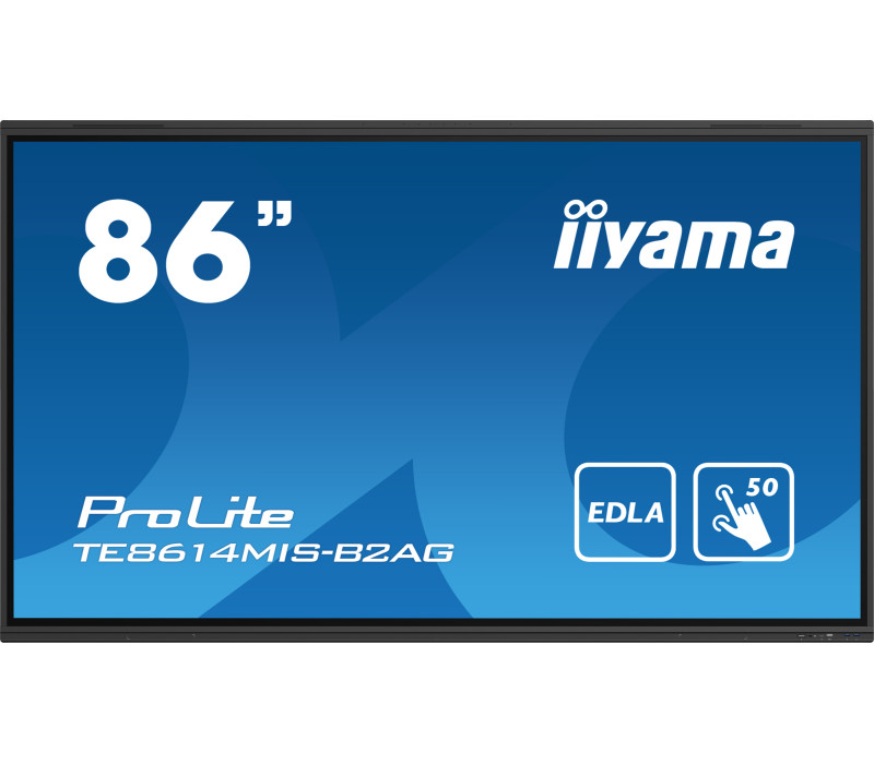 OUTLET Interaktywny monitor dotykowy iiyama ProLite TE8614MIS-B2AG 86" 4K, VA LED, Android13 EDLA, iiWare12E, ScreenShare, 24/7