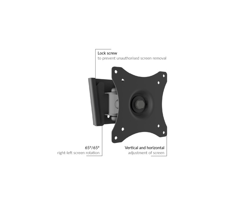 Edbak GD04c-B Uchwyt ścienny uchylny 10-29"