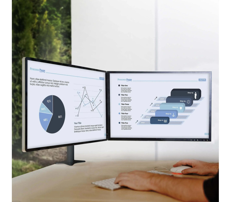 Edbak SV06c-B Uchwyt biurkowy z ramieniem do dwóch monitorów 19-27"