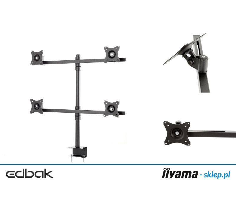Edbak SV07c-B Uchwyt biurkowy do czterech monitorów 19-27"
