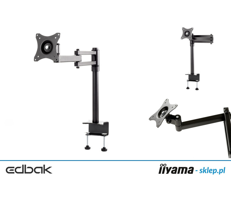 Edbak SV04c-B Uchwyt biurkowy z podwójnym ramieniem do monitora 10-29", black