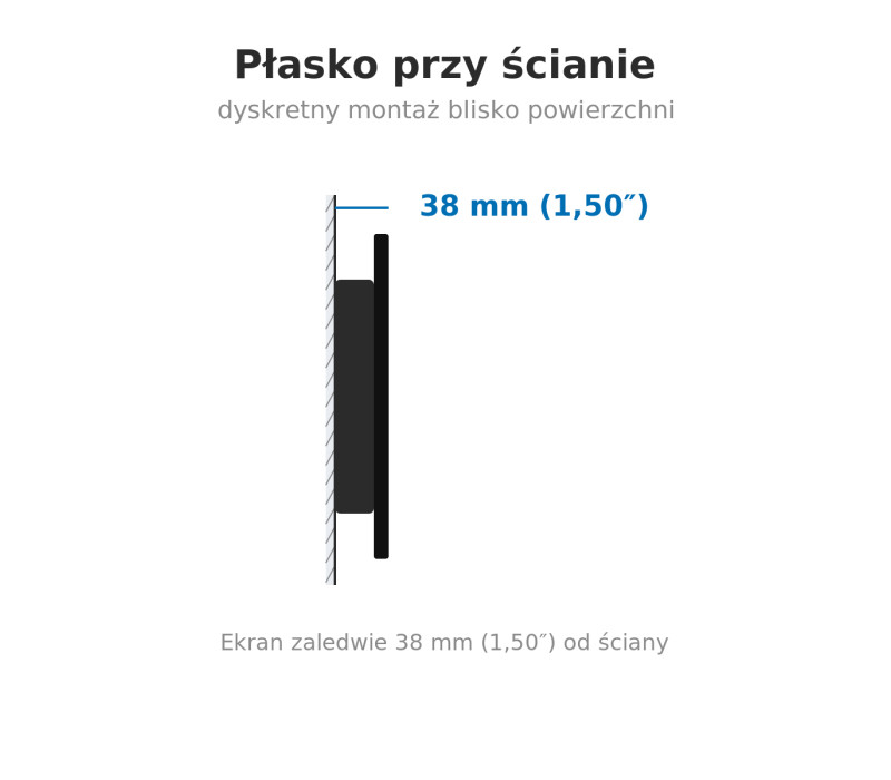 Edbak PWB1c-B Uniwersalny stały uchwyt ścienny do ekranów 40-75"