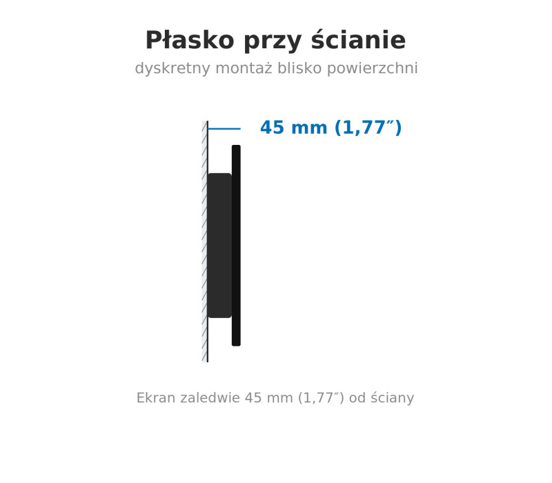 Edbak PWB3c-B Uniwersalny stały uchwyt ścienny do montażu w pionie ekranu 40-75"