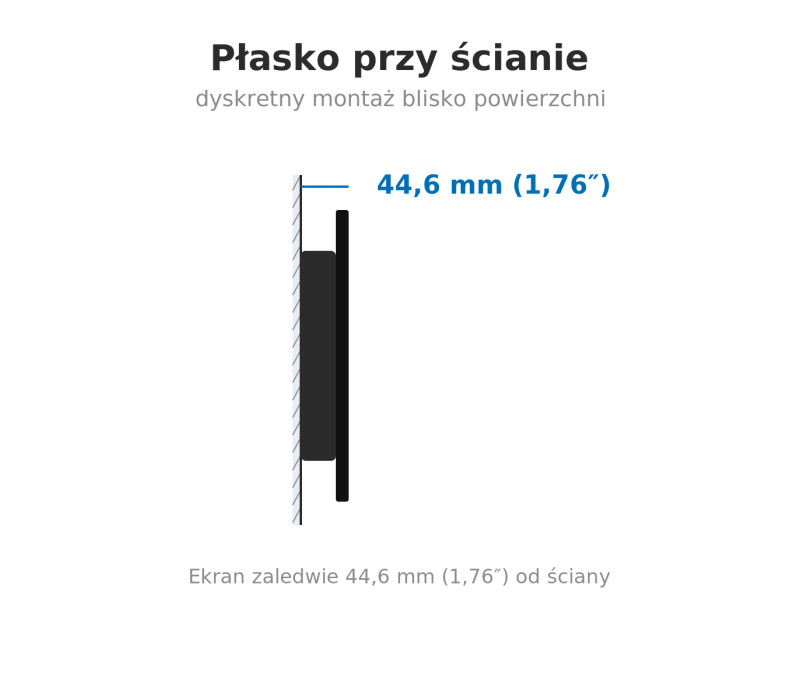 Edbak TWB3c-B Uniwersalny stały uchwyt ścienny do montażu w pionie ekranu 65-86"