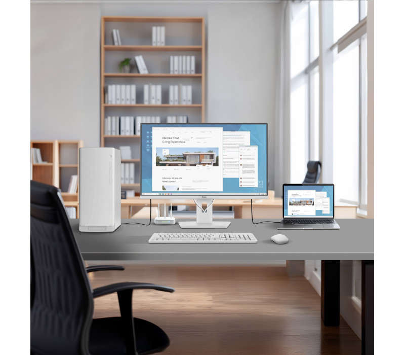 Biały Monitor iiyama ProLite XB2797QSNP-W1 27" IPS WQHD LED 1ms 75Hz /USB-C HDMI DP/ KVM LAN Stacja dokująca FlickerFree