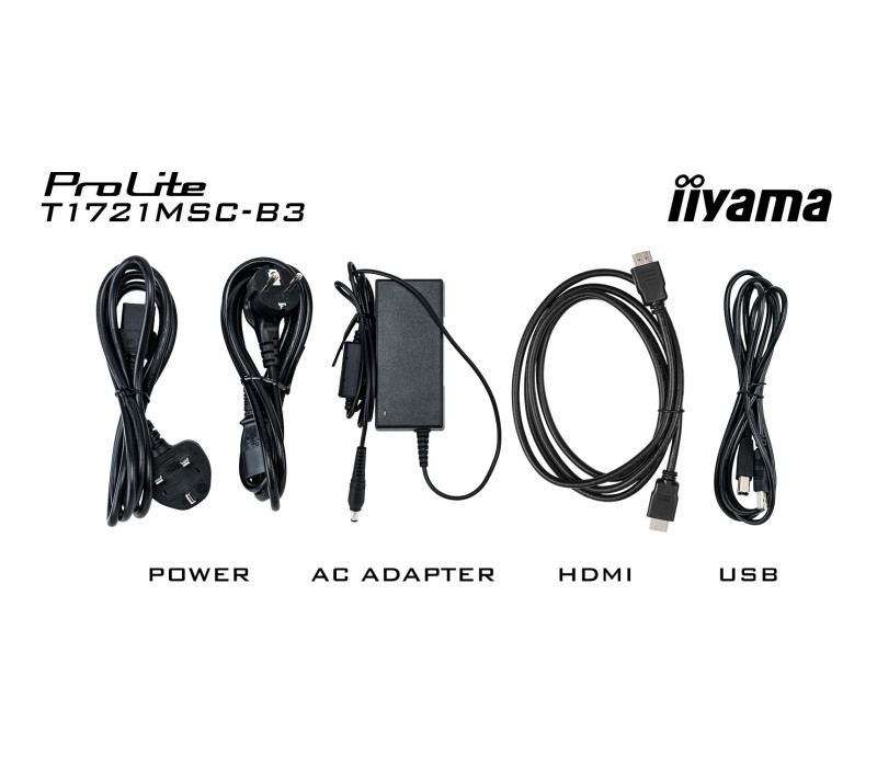Monitor dotykowy iiyama ProLite T1721MSC-B3 17" TN LED 5:4 /VGA, HDMI/ Głośniki, IPX3