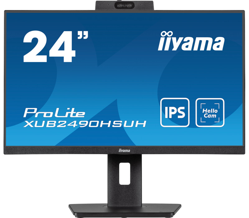 OUTLET Monitor iiyama ProLite XUB2490HSUH-B1 24" IPS LED 4ms 100Hz /HDMI DP/ Kamerka Windows Hello i mikrofon