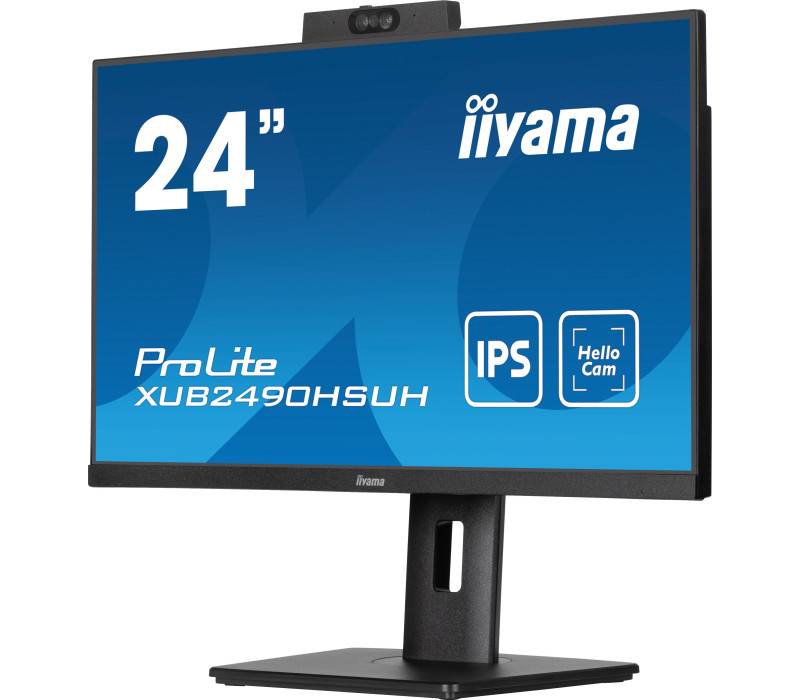 OUTLET Monitor iiyama ProLite XUB2490HSUH-B1 24" IPS LED 4ms 100Hz /HDMI DP/ Kamerka Windows Hello i mikrofon