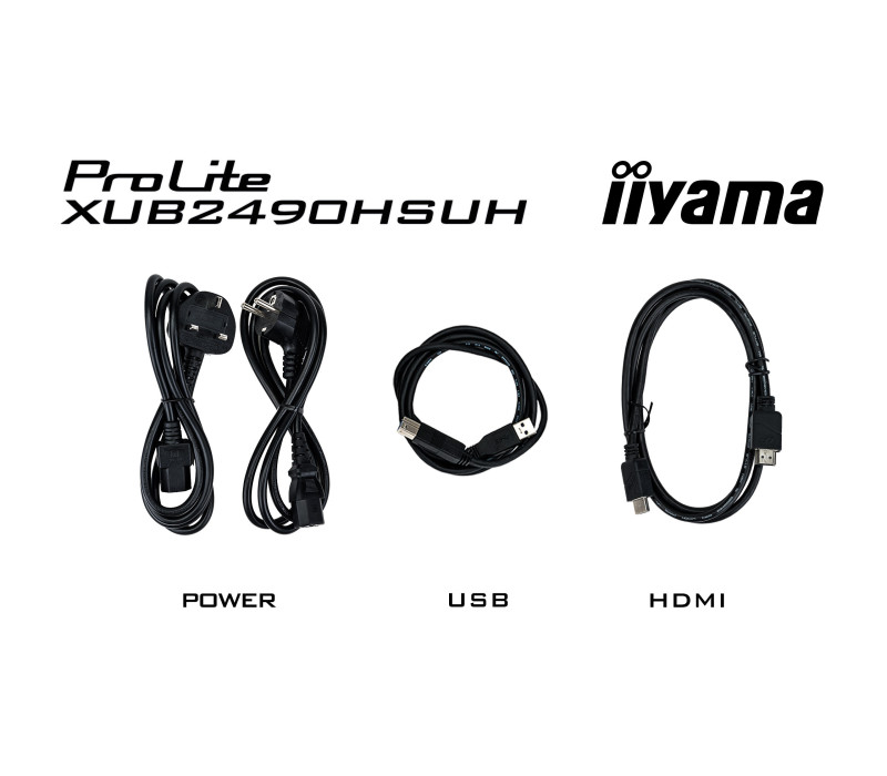 OUTLET Monitor iiyama ProLite XUB2490HSUH-B1 24" IPS LED 4ms 100Hz /HDMI DP/ Kamerka Windows Hello i mikrofon