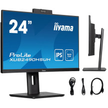 OUTLET Monitor iiyama ProLite XUB2490HSUH-B1 24" IPS LED 4ms 100Hz /HDMI DP/ Kamerka Windows Hello i mikrofon