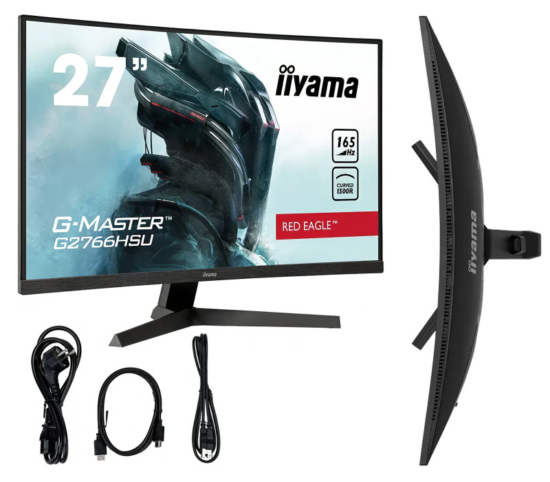 Monitor iiyama G-Master G2766HSU-B1 RedEagle 27" zakrzywiona VA LED, 1ms, 165Hz, HDR, FreeSync Premium, FlickerFree, BlackTuner