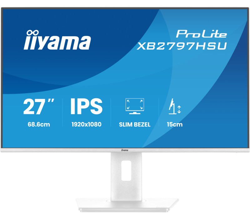 Biały monitor iiyama ProLite XB2797HSU-W1 27" IPS LED 120Hz 1ms /HDMI, DP/ FlickerFree, Redukcja niebieskiego światła, HAS