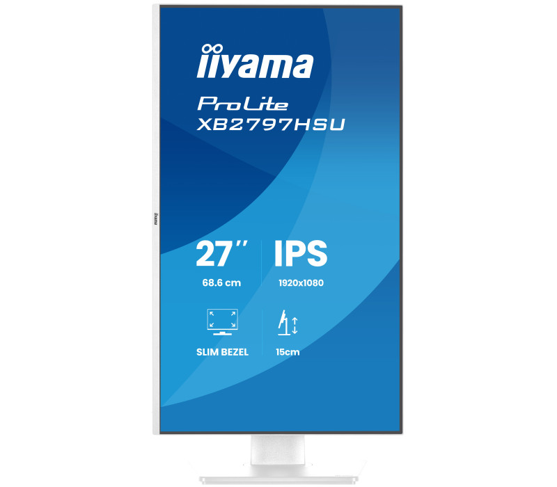 Biały monitor iiyama ProLite XB2797HSU-W1 27" IPS LED 120Hz 1ms /HDMI, DP/ FlickerFree, Redukcja niebieskiego światła, HAS