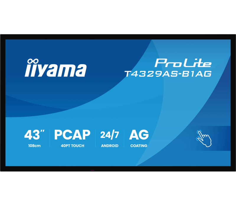 OUTLET Monitor interaktywny iiyama ProLite T4329AS-B1AG 43" 4K VA LED, USB-C, WiFi, LAN, eShare, iiShare