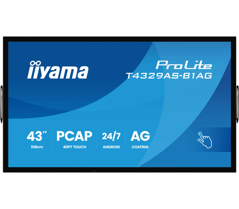 OUTLET Monitor interaktywny iiyama ProLite T4329AS-B1AG 43" 4K VA LED, USB-C, WiFi, LAN, eShare, iiShare