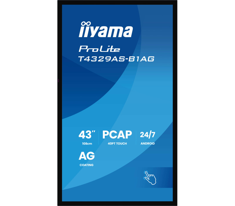 OUTLET Monitor interaktywny iiyama ProLite T4329AS-B1AG 43" 4K VA LED, USB-C, WiFi, LAN, eShare, iiShare