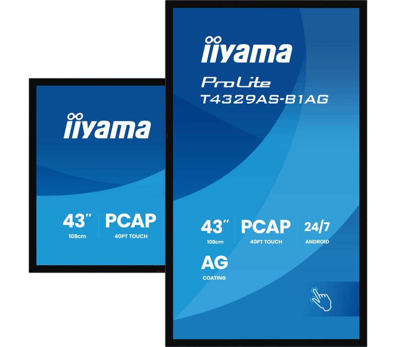 OUTLET Monitor interaktywny iiyama ProLite T4329AS-B1AG 43" 4K VA LED, USB-C, WiFi, LAN, eShare, iiShare