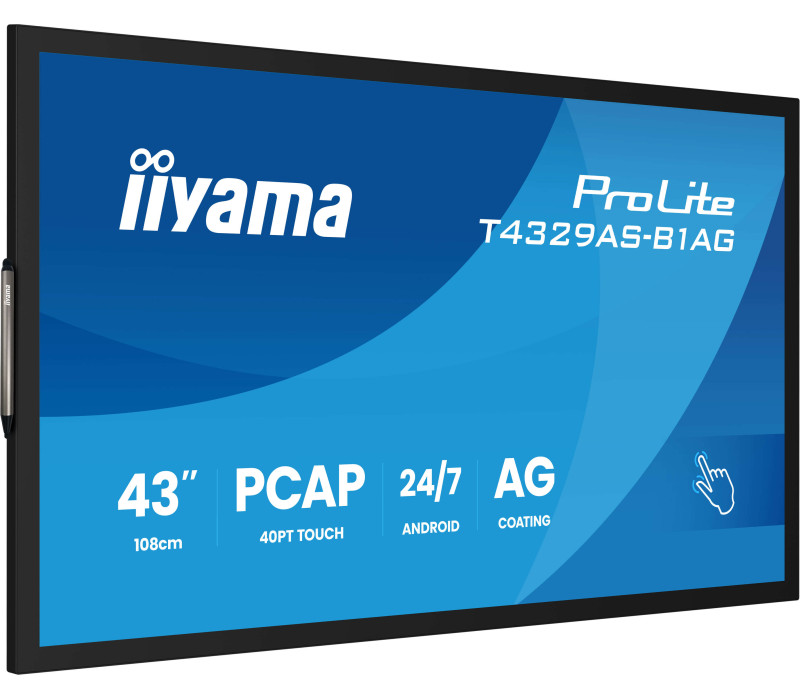OUTLET Monitor interaktywny iiyama ProLite T4329AS-B1AG 43" 4K VA LED, USB-C, WiFi, LAN, eShare, iiShare