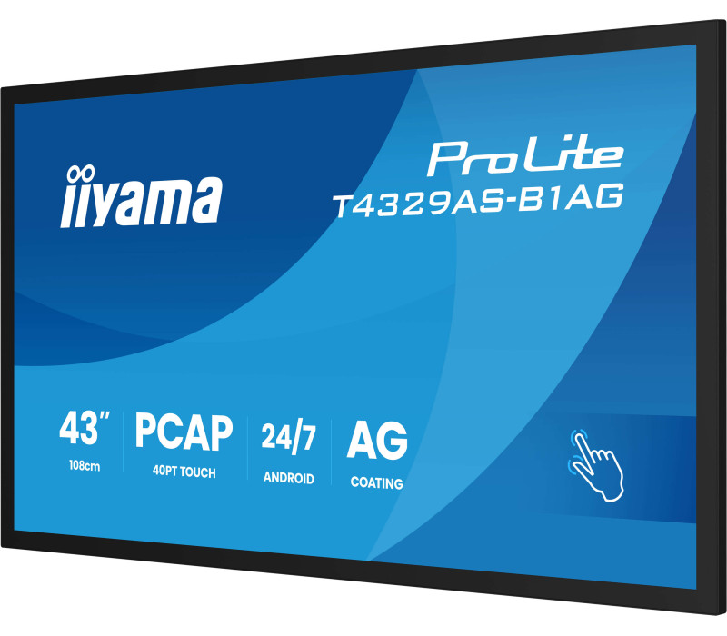 OUTLET Monitor interaktywny iiyama ProLite T4329AS-B1AG 43" 4K VA LED, USB-C, WiFi, LAN, eShare, iiShare