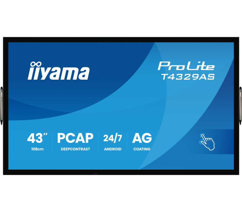 OUTLET Monitor interaktywny iiyama ProLite T4329AS-B1AG 43" 4K VA LED, USB-C, WiFi, LAN, eShare, iiShare