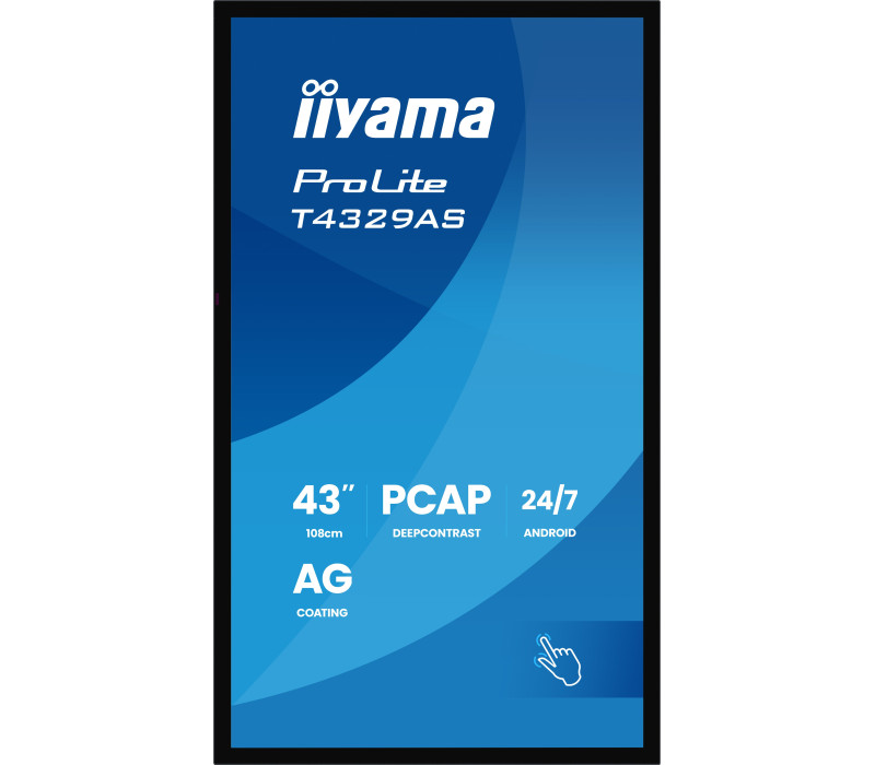 OUTLET Monitor interaktywny iiyama ProLite T4329AS-B1AG 43" 4K VA LED, USB-C, WiFi, LAN, eShare, iiShare