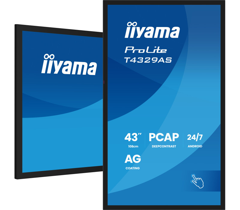 OUTLET Monitor interaktywny iiyama ProLite T4329AS-B1AG 43" 4K VA LED, USB-C, WiFi, LAN, eShare, iiShare