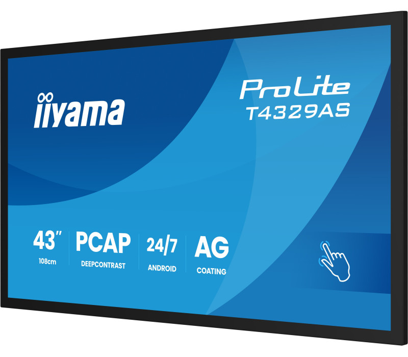 OUTLET Monitor interaktywny iiyama ProLite T4329AS-B1AG 43" 4K VA LED, USB-C, WiFi, LAN, eShare, iiShare