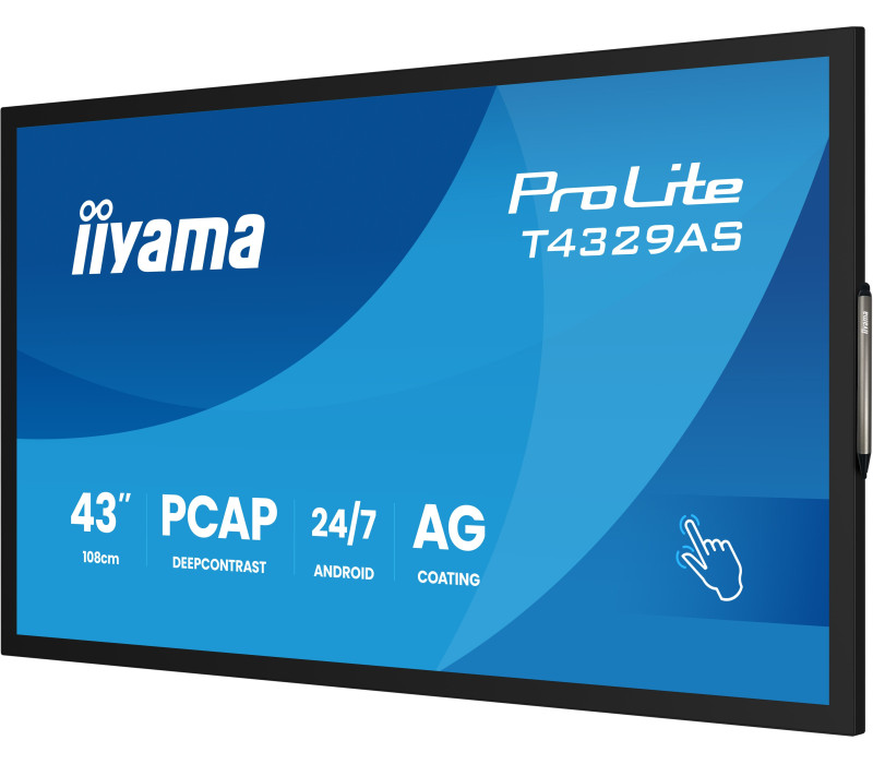 OUTLET Monitor interaktywny iiyama ProLite T4329AS-B1AG 43" 4K VA LED, USB-C, WiFi, LAN, eShare, iiShare