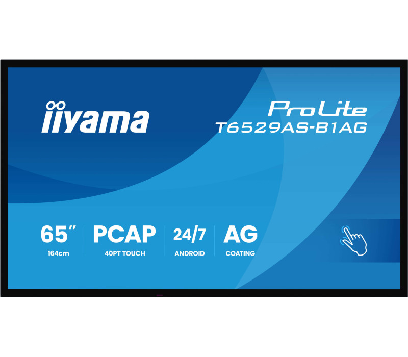 OUTLET Monitor interaktywny iiyama ProLite T6529AS-B1AG  65" 4K VA LED, USB-C, WiFi, LAN, eShare, iiShare