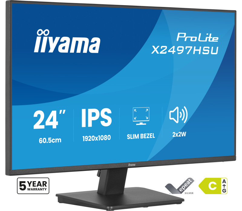 Monitor iiyama ProLite X2497HSU-B1 24" IPS LED 120Hz /HDMI, DP/ FlickerFree