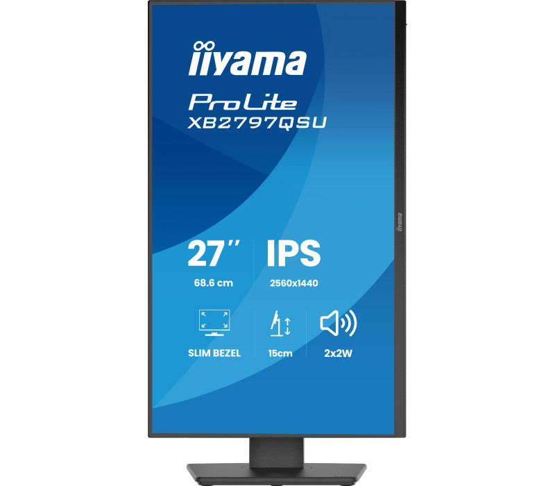 Monitor iiyama ProLite XB2797QSU-B1 27" IPS WQHD LED 1ms /2xHDMI, DP/ FlickerFree, HubUSB/USB-C, HAS