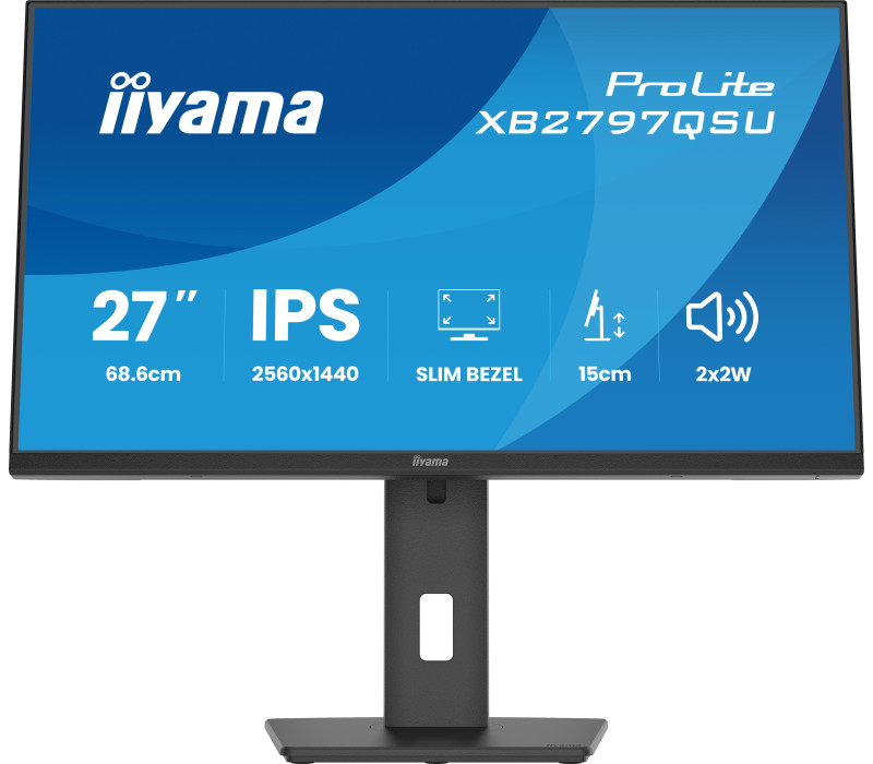 Monitor iiyama ProLite XB2797QSU-B1 27" IPS WQHD LED 1ms /2xHDMI, DP/ FlickerFree, HubUSB/USB-C, HAS
