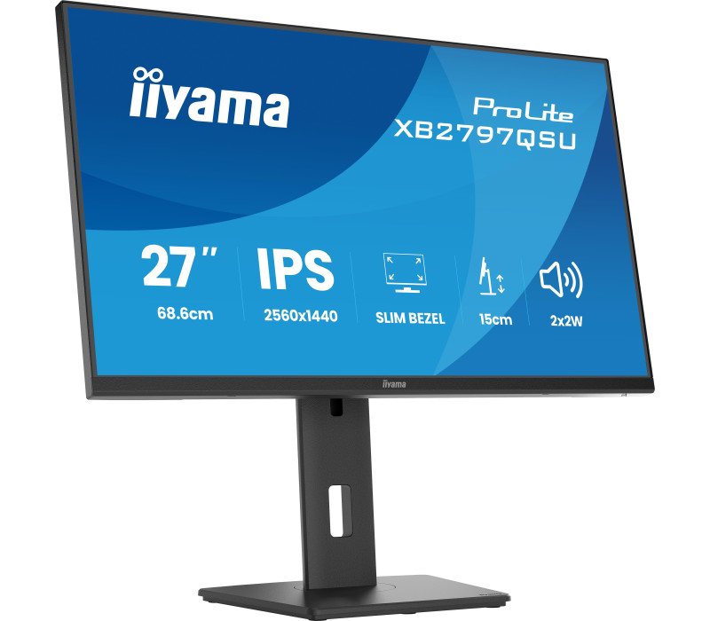 Monitor iiyama ProLite XB2797QSU-B1 27" IPS WQHD LED 1ms /2xHDMI, DP/ FlickerFree, HubUSB/USB-C, HAS