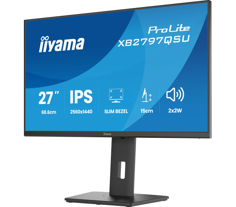 Monitor iiyama ProLite XB2797QSU-B1 27" IPS WQHD LED 1ms /2xHDMI, DP/ FlickerFree, HubUSB/USB-C, HAS