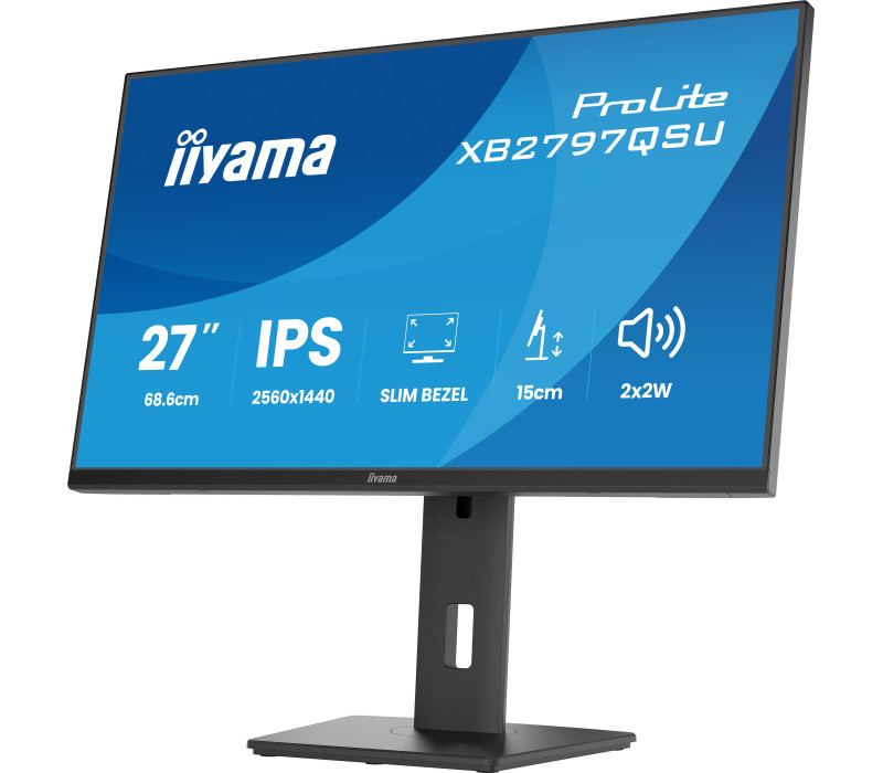 Monitor iiyama ProLite XB2797QSU-B1 27" IPS WQHD LED 1ms /2xHDMI, DP/ FlickerFree, HubUSB/USB-C, HAS