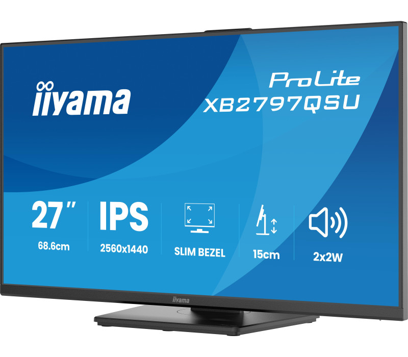 Monitor iiyama ProLite XB2797QSU-B1 27" IPS WQHD LED 1ms /2xHDMI, DP/ FlickerFree, HubUSB/USB-C, HAS