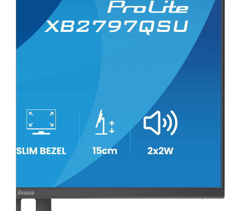 Monitor iiyama ProLite XB2797QSU-B1 27" IPS WQHD LED 1ms /2xHDMI, DP/ FlickerFree, HubUSB/USB-C, HAS