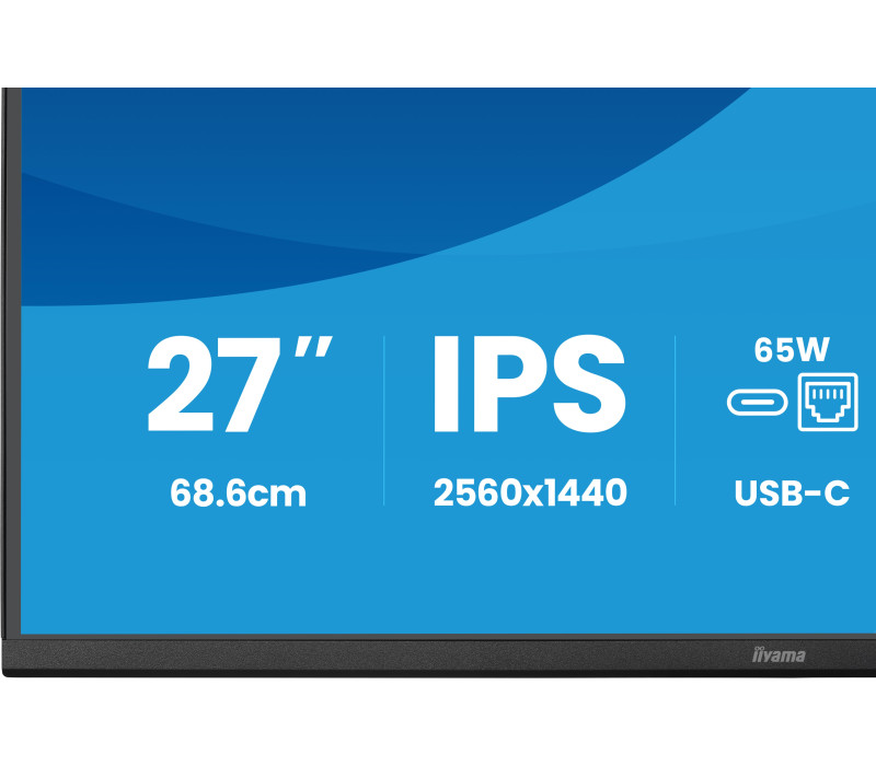 Monitor iiyama ProLite XB2797QSN-B1 27" IPS WQHD LED 1ms 75Hz /USB-C HDMI DP/ LAN Stacja dokująca FlickerFree