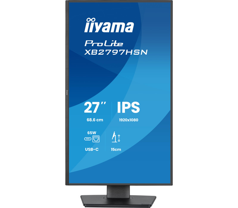 Monitor iiyama ProLite XB2797HSN-B1 27" IPS LED 1ms 100Hz /HDMI DP/ Wbudowana stacja dokująca USB-C, LAN, FlickerFree