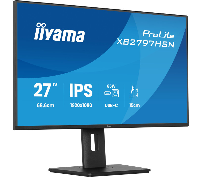 Monitor iiyama ProLite XB2797HSN-B1 27" IPS LED 1ms 100Hz /HDMI DP/ Wbudowana stacja dokująca USB-C, LAN, FlickerFree