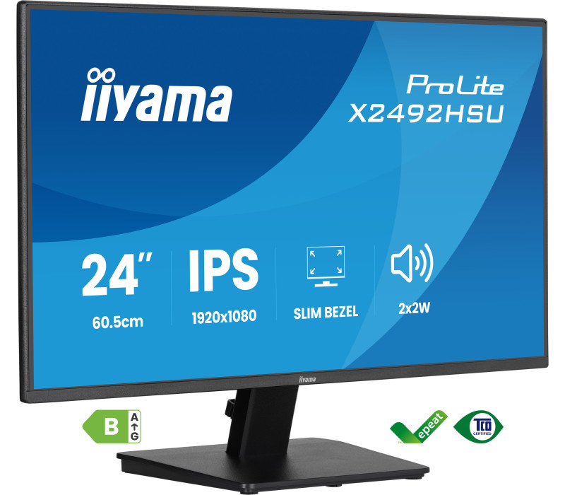 Monitor iiyama ProLite X2492HSU-B1 24" IPS LED 120Hz /HDMI, DP/ FlickerFree, EyeSafe, Eye Comfort
