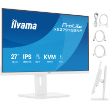Biały Monitor iiyama ProLite XB2797QSNP-W1 27" IPS WQHD LED 1ms 75Hz /USB-C HDMI DP/ KVM LAN Stacja dokująca FlickerFree