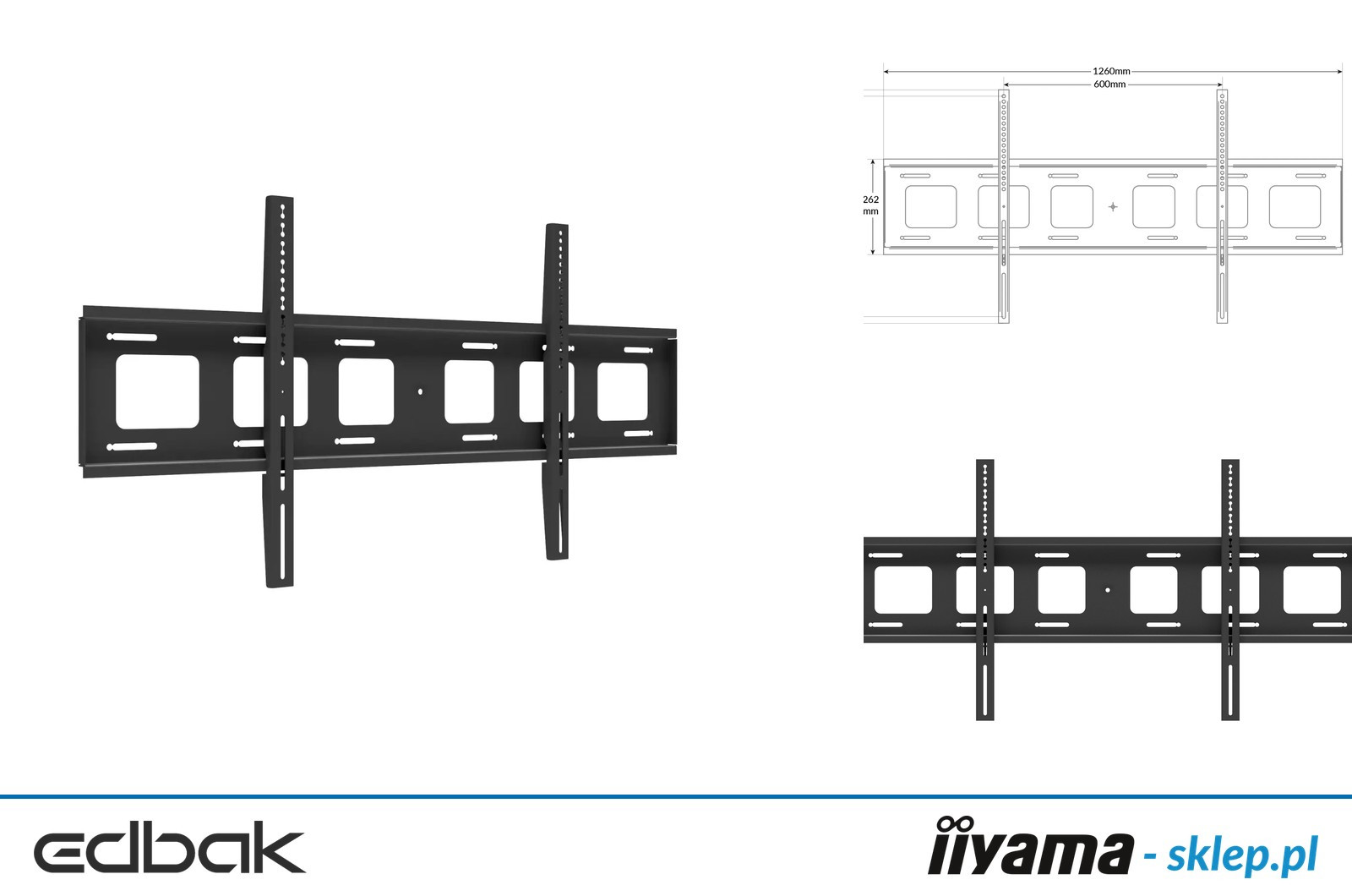 Edbak Uniwersalny stały uchwyt ścienny do ekranu 75- 110"