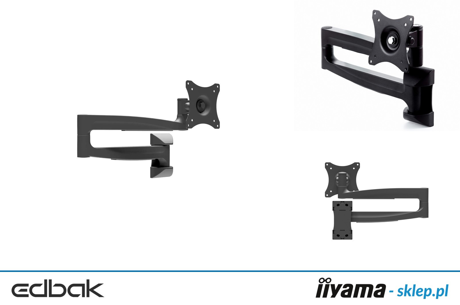 Edbak Podwójne obrotowe ramię ścienne do ekranu 10-29”