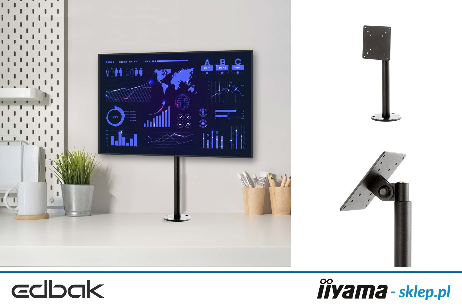 Edbak Uchwyt biurkowy do ekranu 10-29"