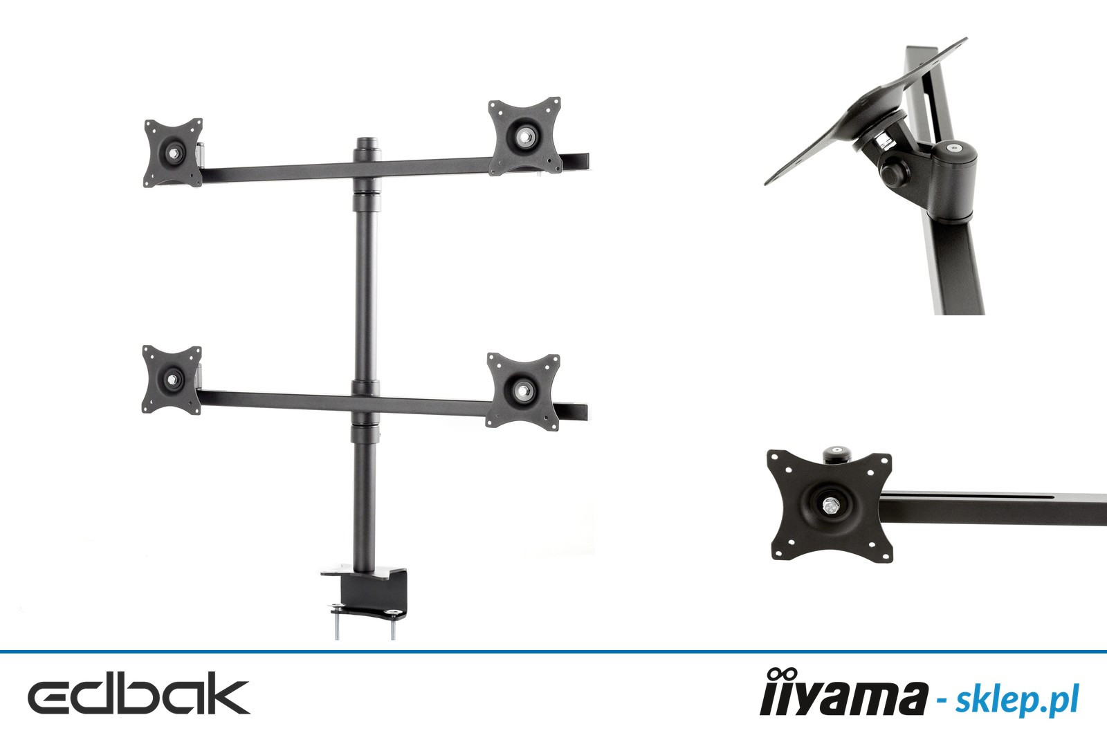 Edbak Uchwyt biurkowy do czterech monitorów 19-27"